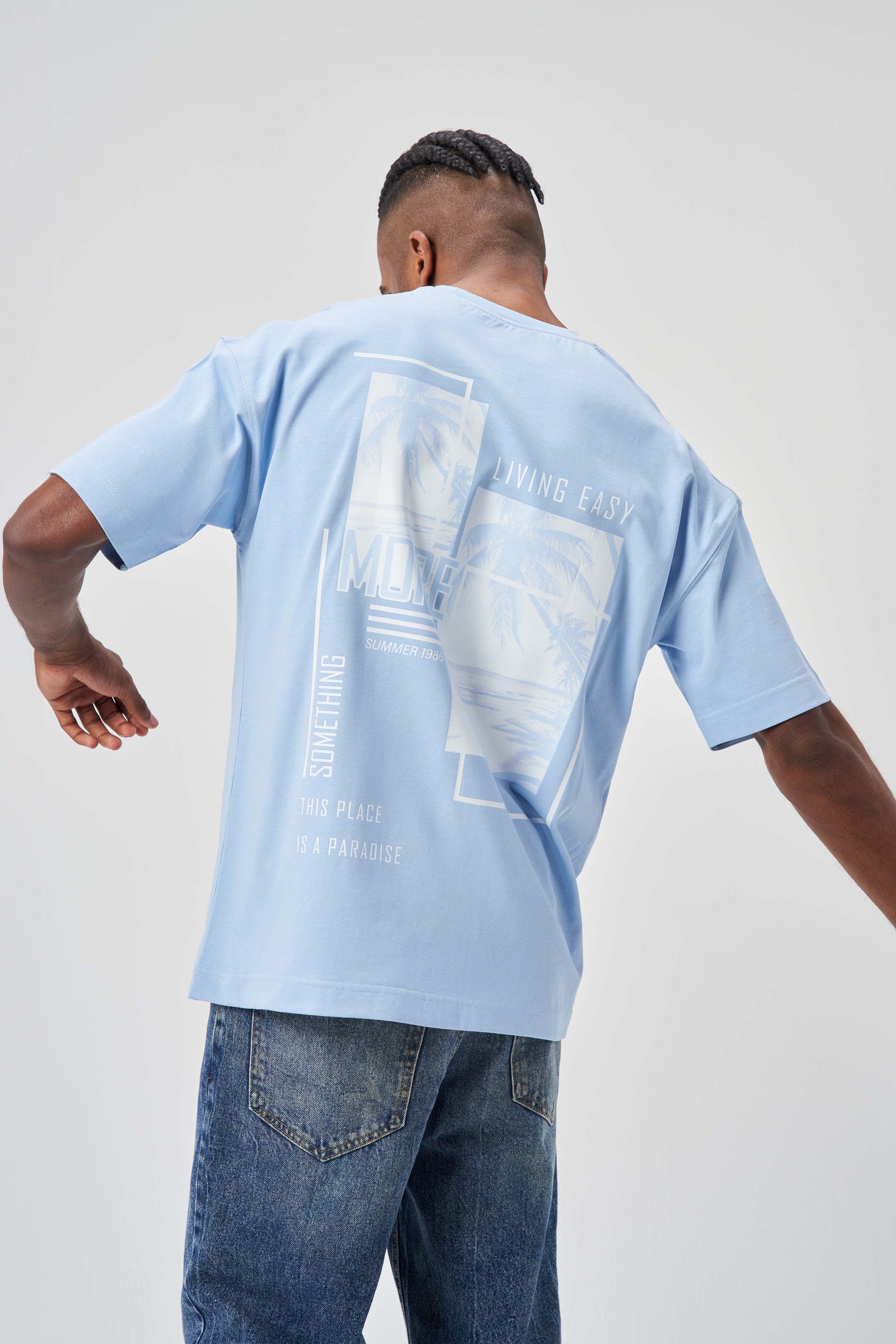 Living Easy Sky Blue Oversize T-Shirt
