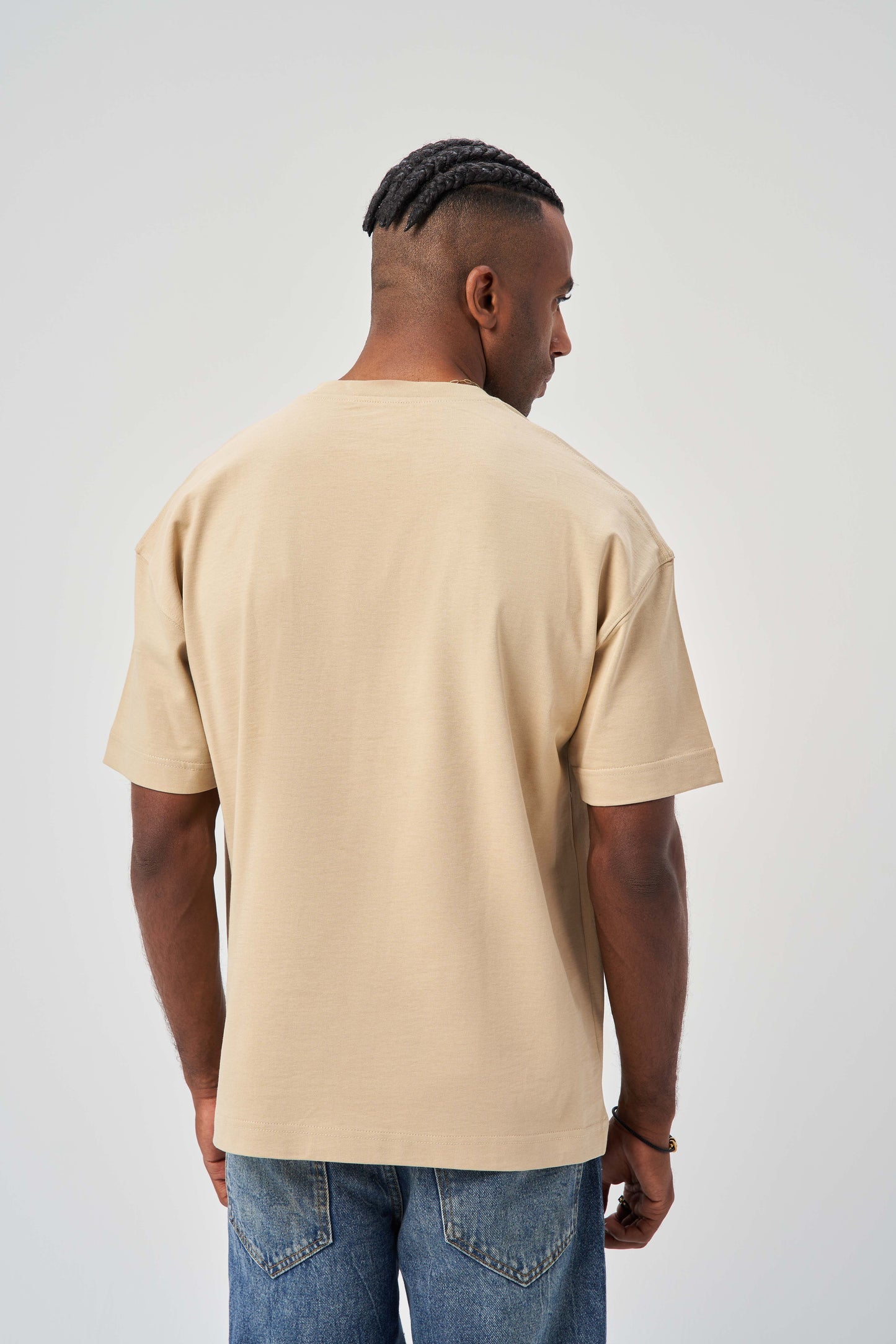 86 More Style Beige Oversize T-Shirt