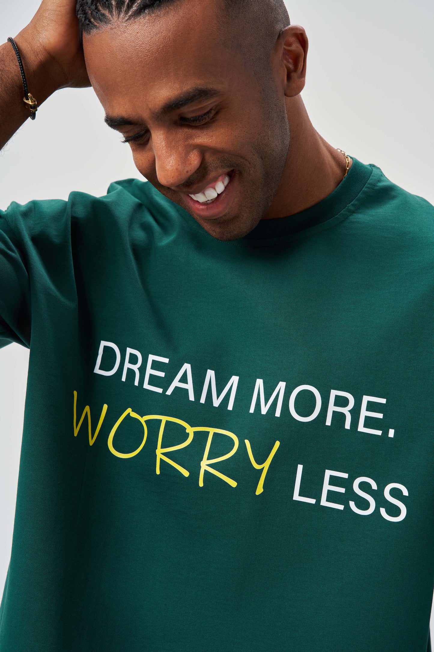 Dream More, Worry Less Green Oversize T-Shirt