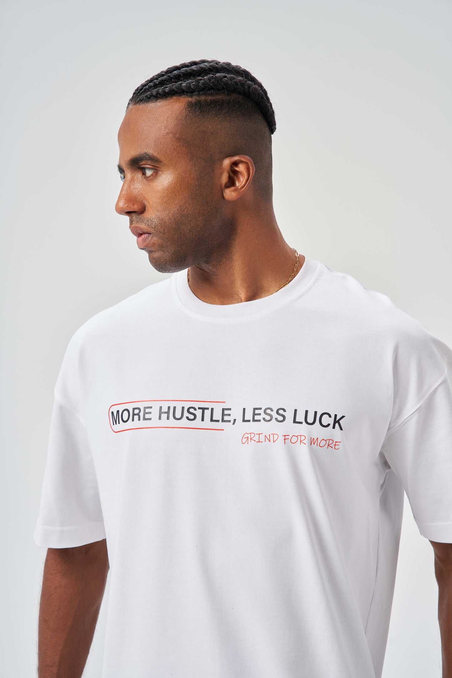 More Hustle White Oversize T-Shirt