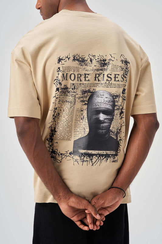 More Rises Beige OversizeT-Shirt