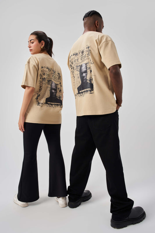 More Rises Beige OversizeT-Shirt