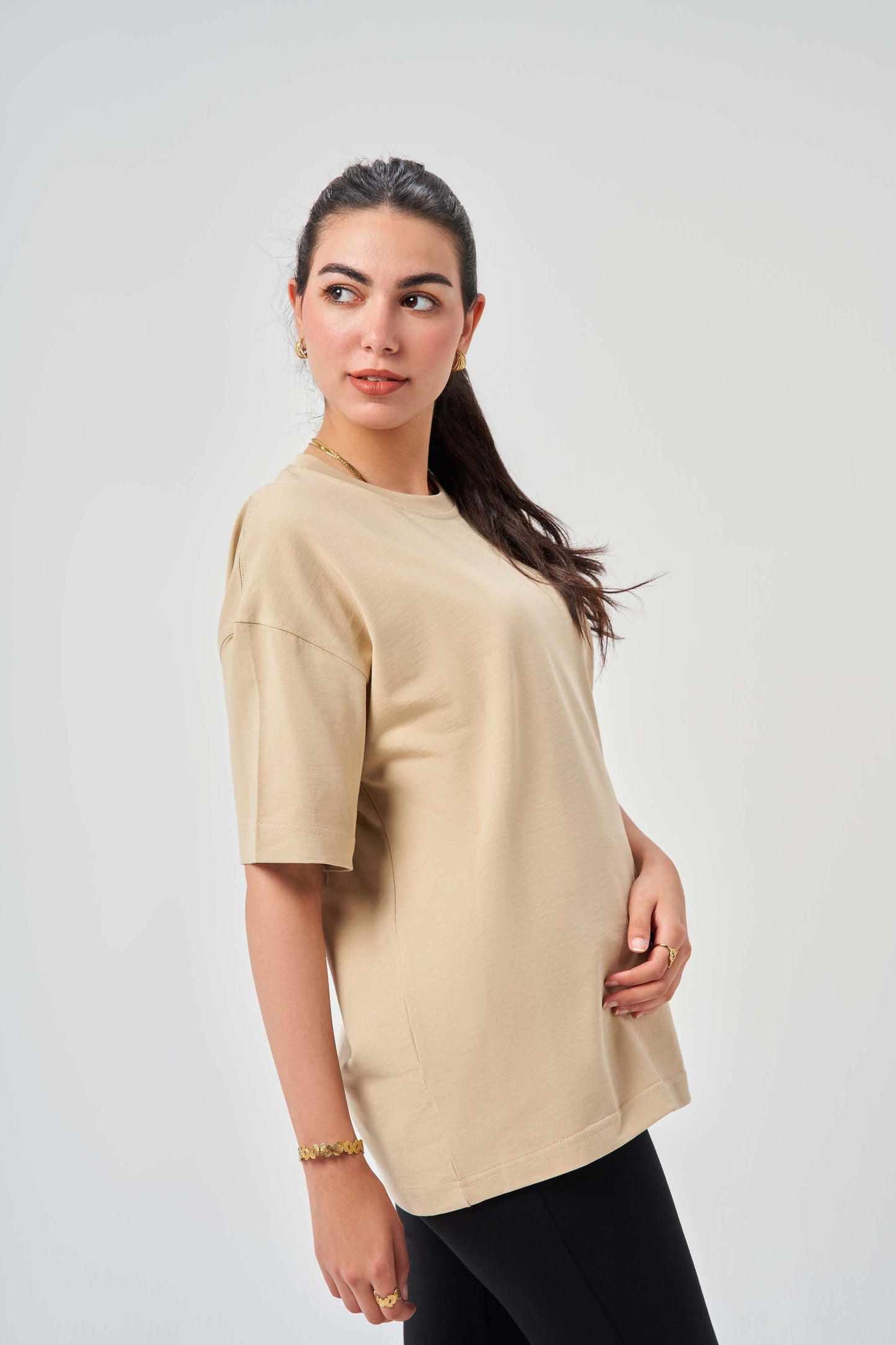 More Rises Beige OversizeT-Shirt