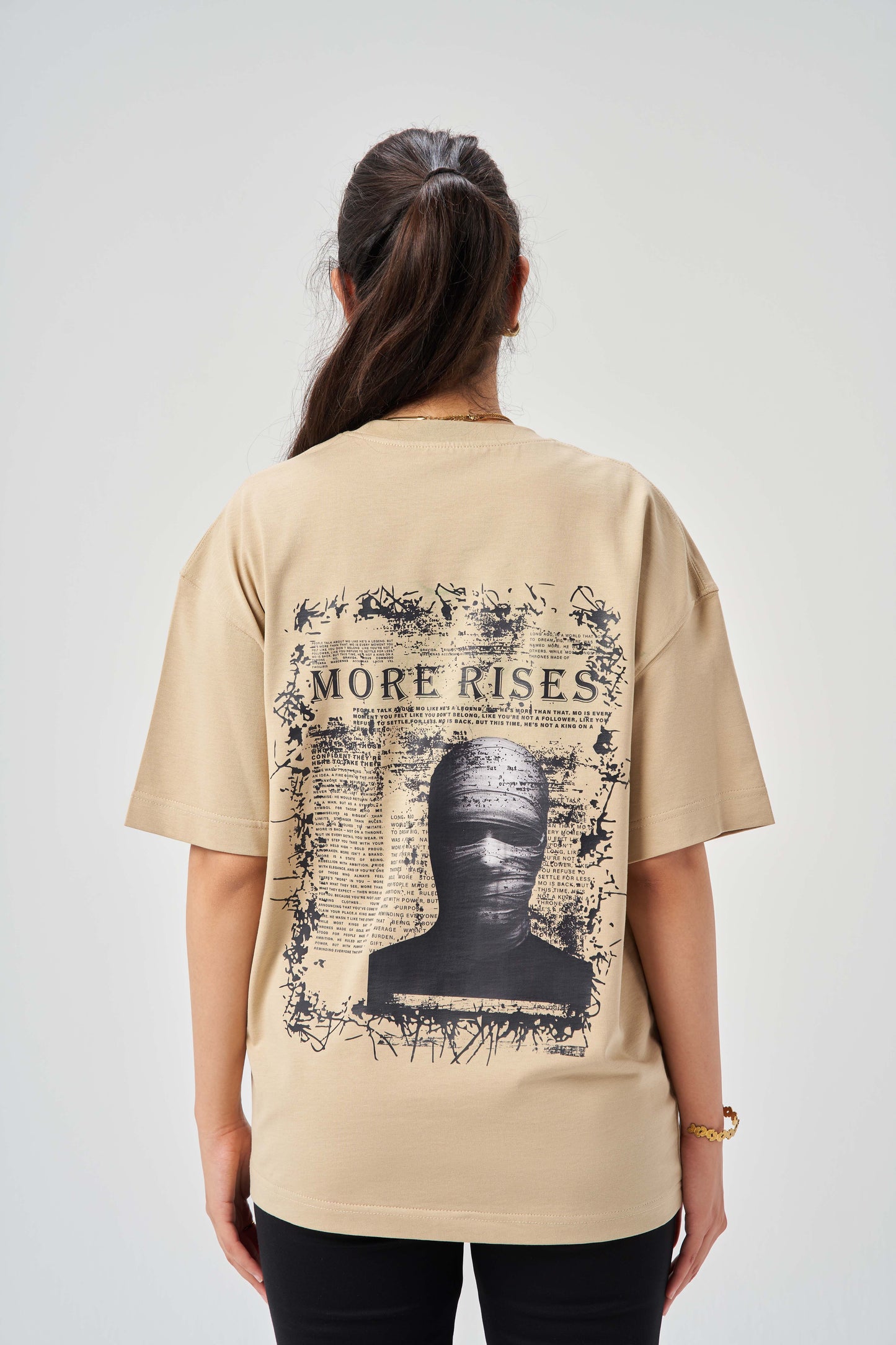 More Rises Beige OversizeT-Shirt
