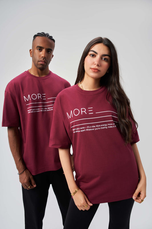 MORE Energy Burgundy Oversize T-Shirt