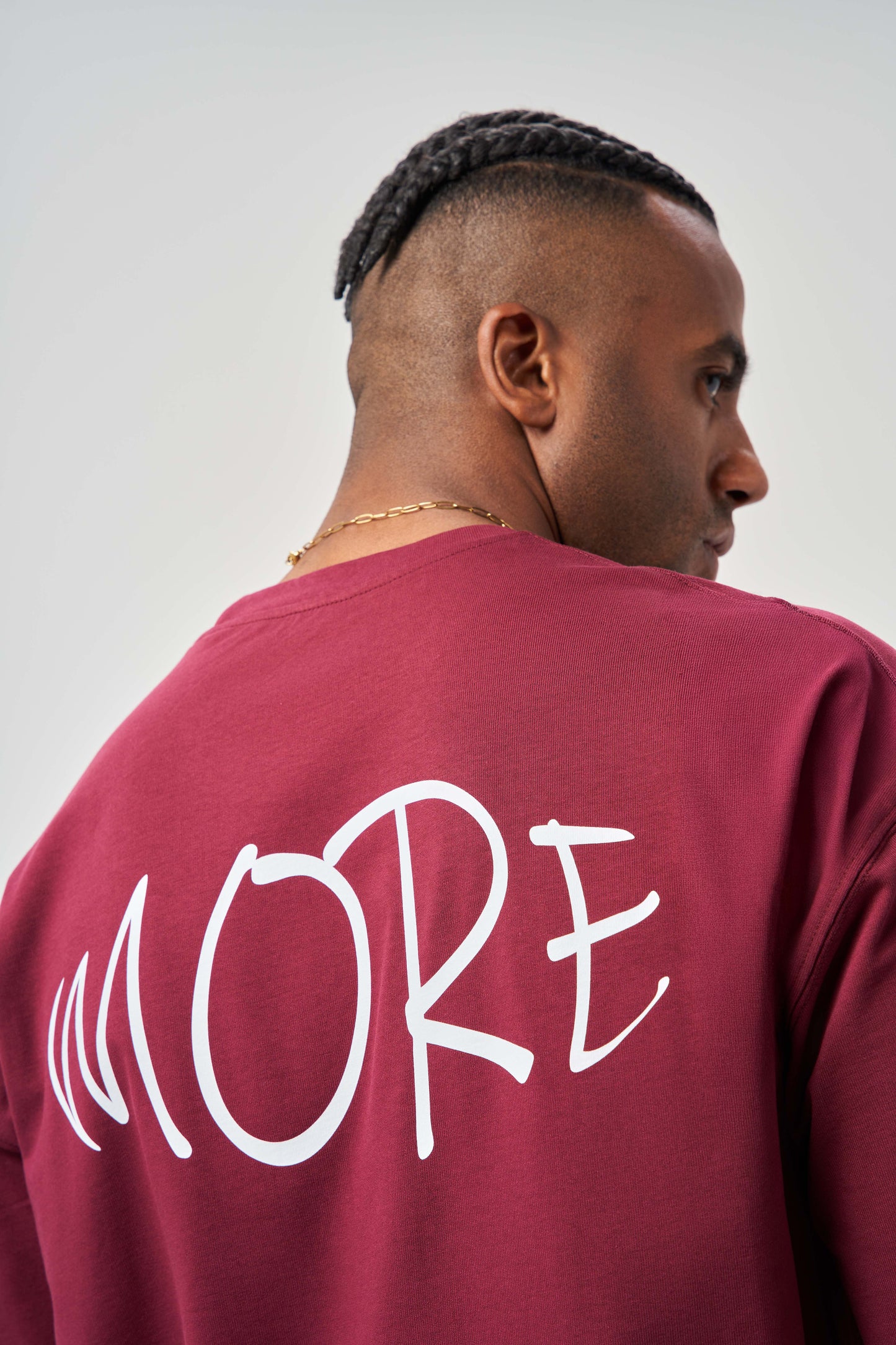 More Scribble Logo  Burgundy Oversize T-Shirt
