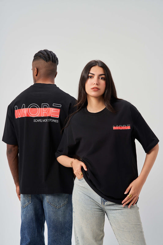 MORE Scars, More Stories Black Oversize T-Shirt