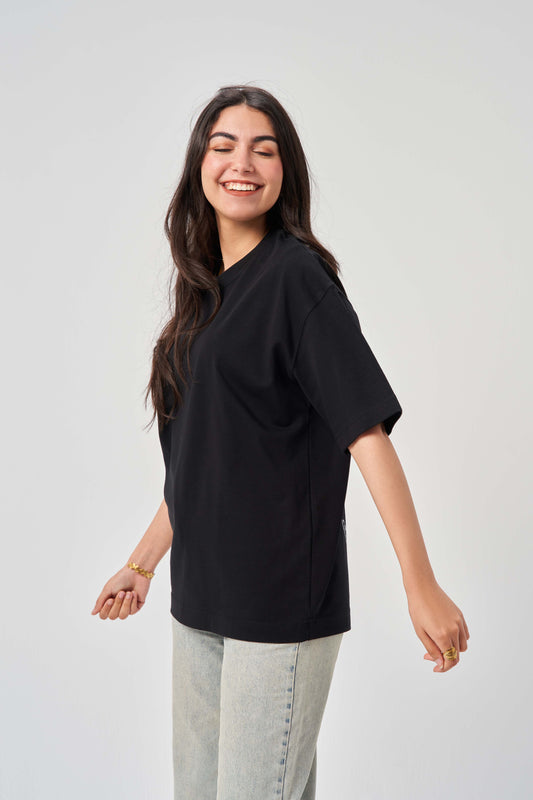 Moon & More Black Oversize T-Shirt